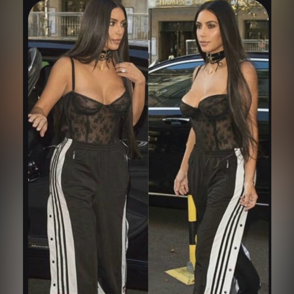 New with tag split side lines buttons side split joggers sport running stretchy